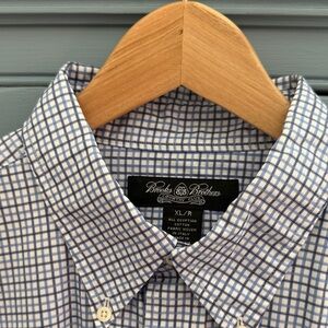 Brooks Brothers Navy and White Plaid Men's Shirt